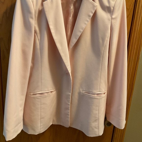 CHADWICKS OF BOSTON Boyfriend Blazer. Shell Pink. Size 14. - Picture 2 of 4